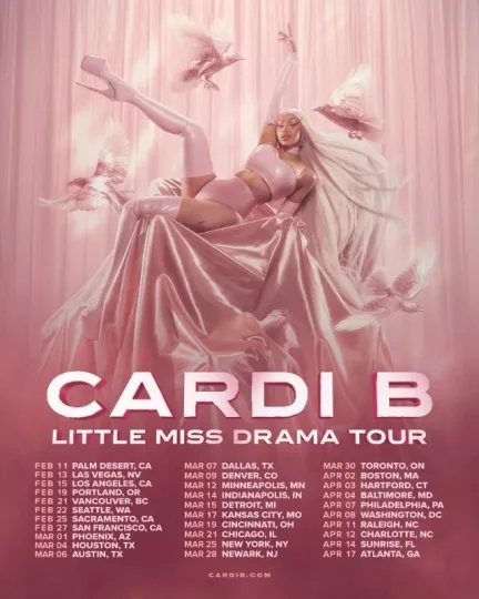 Discover Cardi B Little Miss Drama 2026 Tour Poster