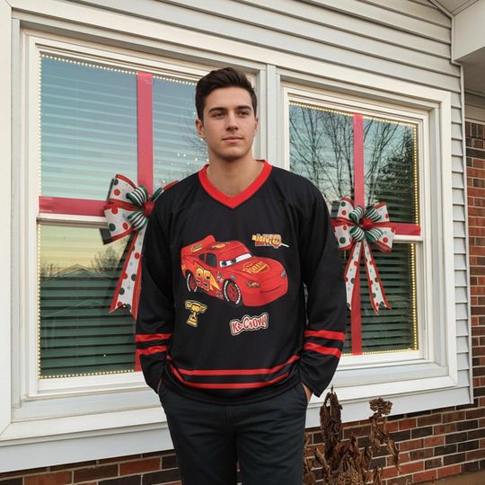 Discover Disney Pixar Cars Lightning Mcqueen Hockey Jersey, Disney Racing 95 Sport Jersey, Disney Sport Team Matching Outfits