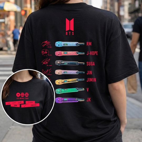 Discover KPOP World Tour Double Sided T-Shirt for Fans, Album Concert Outfit