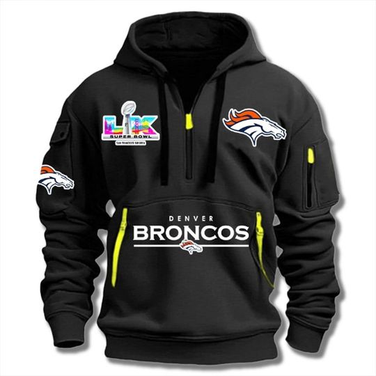Denver Broncos Super Bowl LX 2026 Quarter Zip Hoodie, Football Lover Gift