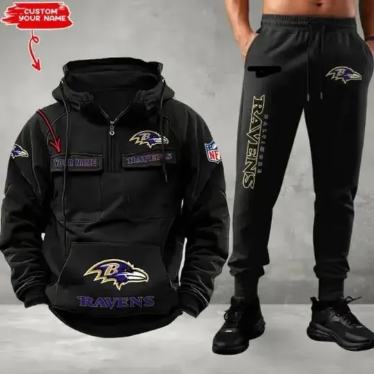 Baltimore Ravens Cargo Hoodie Jogger Set