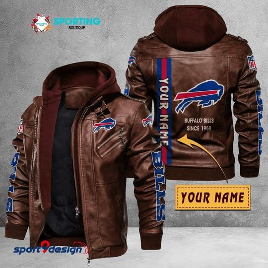 Buffalo Bills Leather Hood Jacket