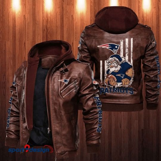 New England Patriots Leather Hood Jacket