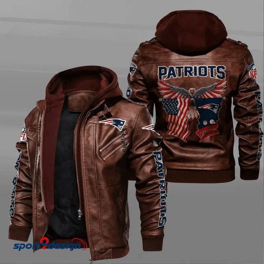 New England Patriots Leather Hood Jacket