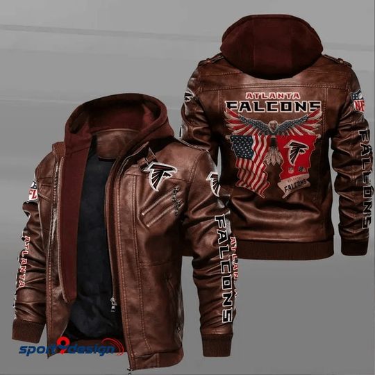 Atlanta Falcons Leather Hood Jacket