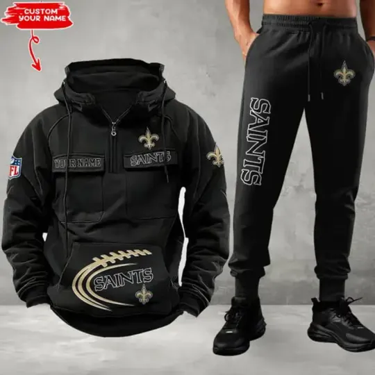 New Orleans Saints Personalized Men’s Hoodie Pants Football Team Fan Gift