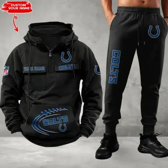 Indianapolis Colts Personalized Men’s Hoodie Pants Football Team Fan Gift