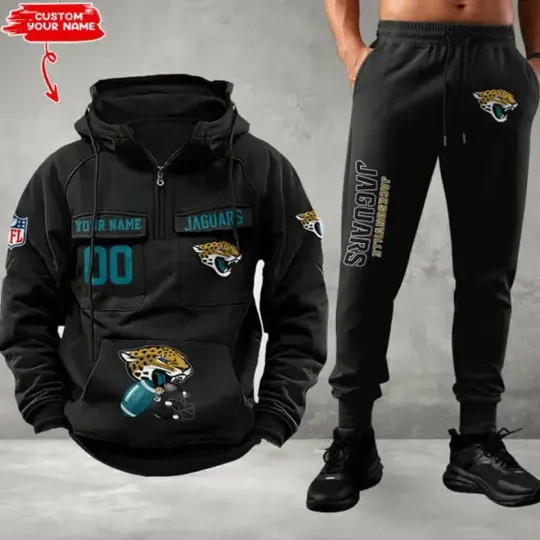 Jacksonville Jaguars Personalized Men’s Hoodie Pants Football Team Fan Gift