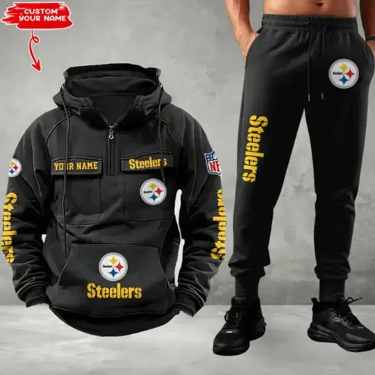 Pittsburgh Steeler Personalized Men’s Hoodie Pants Football Team Fan Gift