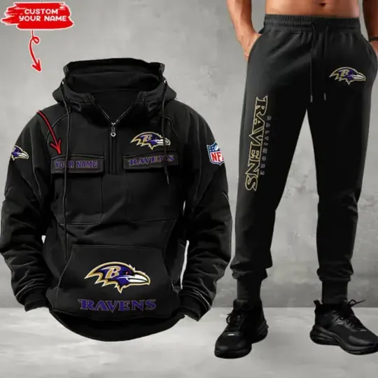 Discover Baltimore Raven Personalized Men’s Hoodie Pants Football Team Fan Gift