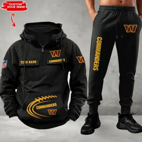 Discover Washington Commanders Personalized Men’s Hoodie And Pants Football Team Fan Gift
