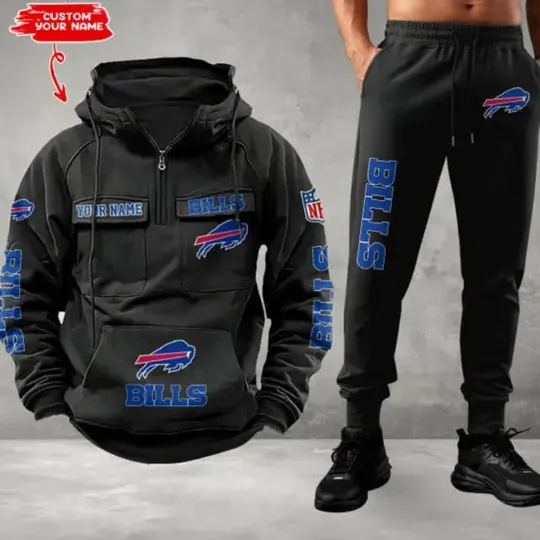 Buffalo Bills Personalized Men’s Hoodie Pants Football Team Fan Gift