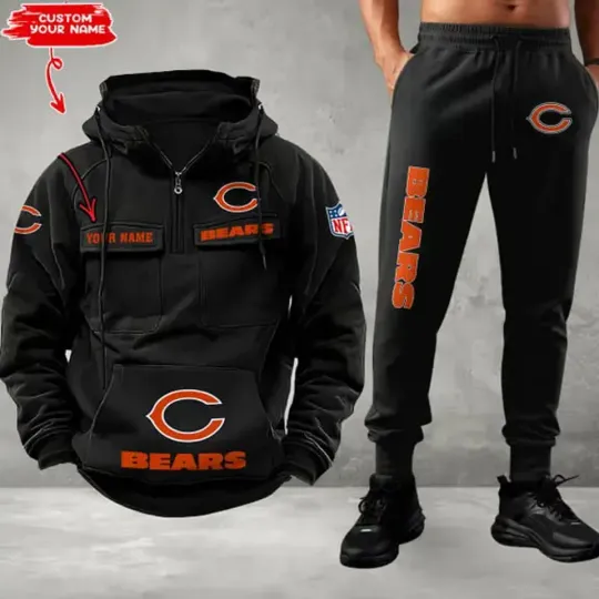 Discover Chicago Bears Personalized Men’s Hoodie Pants Football Team Fan Gift