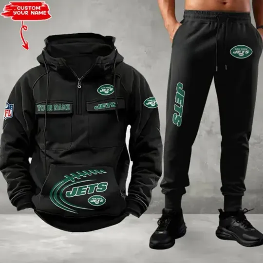 Discover New York Jets Personalized Men’s Hoodie Pants Football Team Fan Gift
