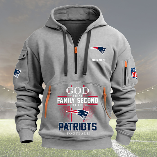 New England Patriots Personalized Quarter Zip Hoodie New Collection