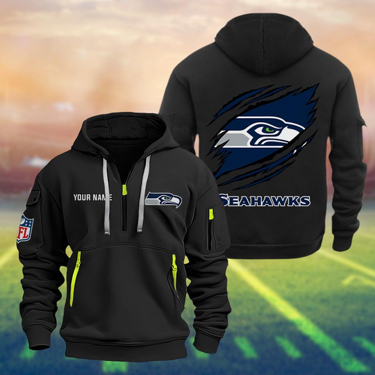 Seattle Seahawks New Personalized Quarter Zip Hoodie Limited Edition