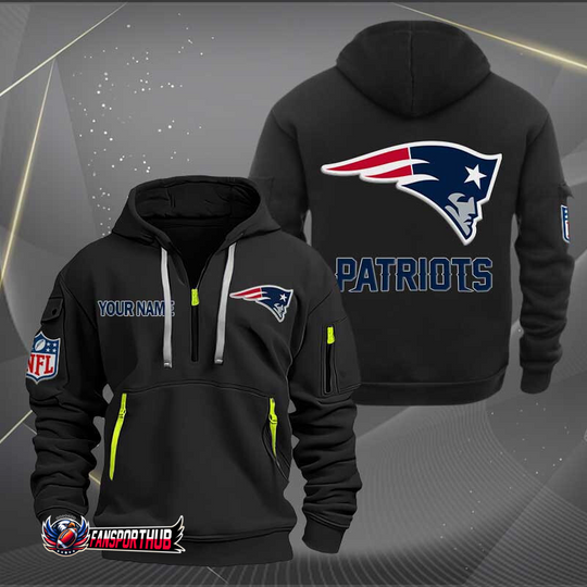 New England Patriots New Personalized Quarter Zip Hoodie Limited Edition