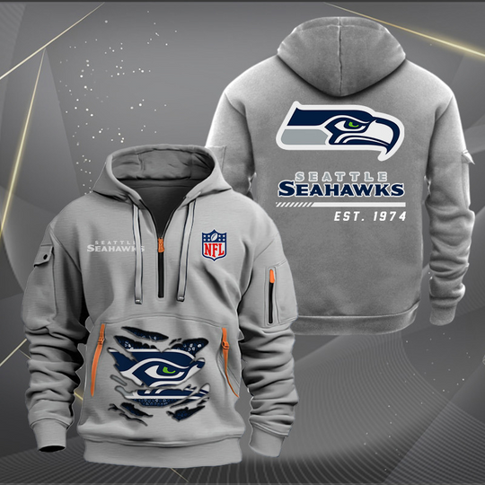 Seattle Seahawks New Quarter Zip Hoodie Limited Edition