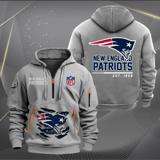 New England Patriots New Personalized Quarter Zip Hoodie Limited Edition