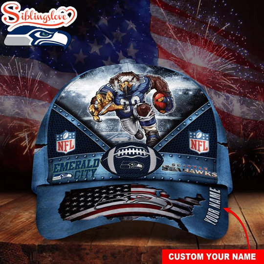 Discover Custom Name Seattle Seahawks football Super Bowl LIX Baseball Cap