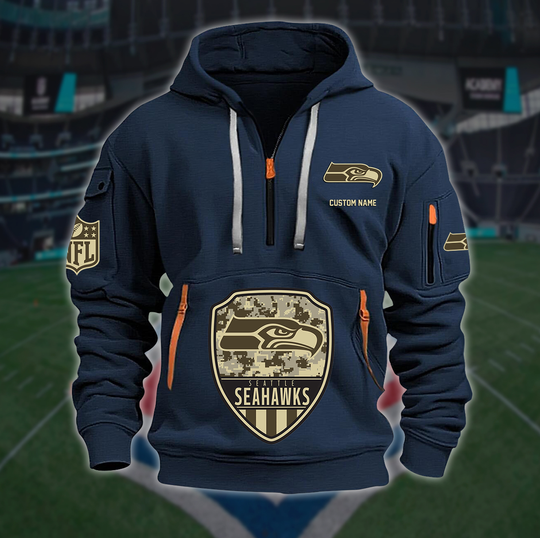 Seattle Seahawks New Personalized Quarter Zip Hoodie Limited Edition