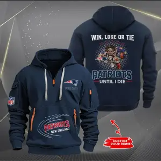 New England Patriots New Personalized Quarter Zip Hoodie Limited Edition
