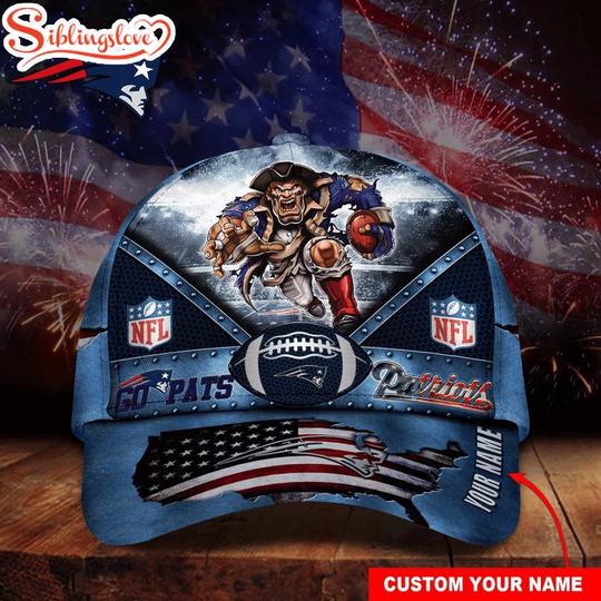 Custom Name New England Patriots football Super Bowl LIX Baseball Cap