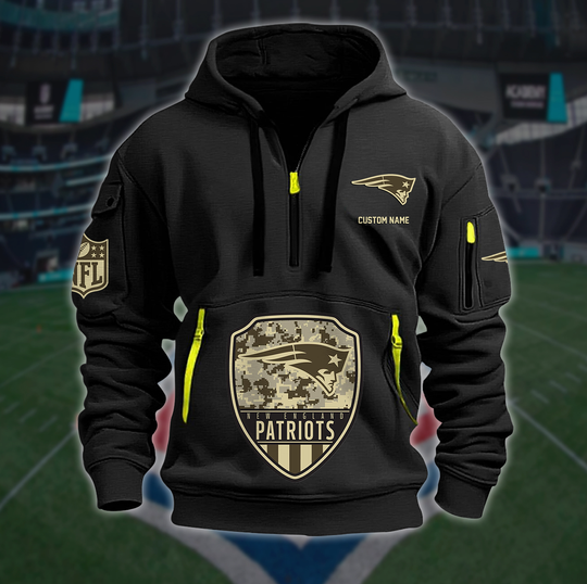 New England Patriots New Personalized Quarter Zip Hoodie Limited Edition