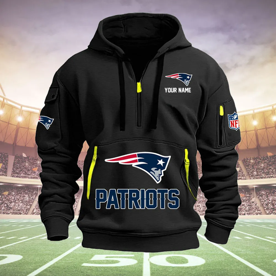 New England Patriots New Personalized Quarter Zip Hoodie Limited Edition