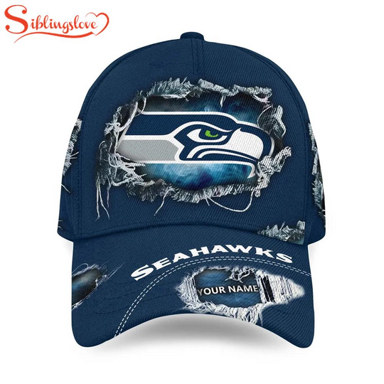 Custom Name Seattle Football Team Seahawks Baseball Cap