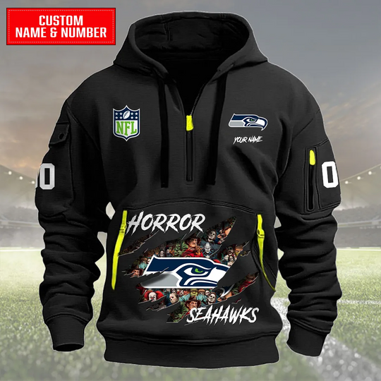 Seattle Seahawks New Personalized Quarter Zip Hoodie Limited Edition