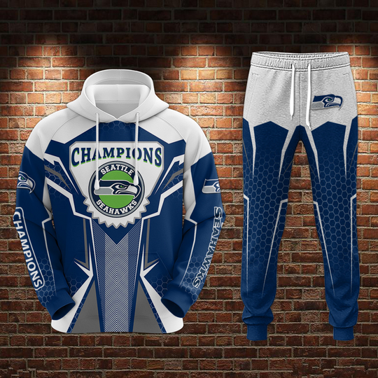 Seattle Seahawks Combo Hoodie And Jogger For Fans