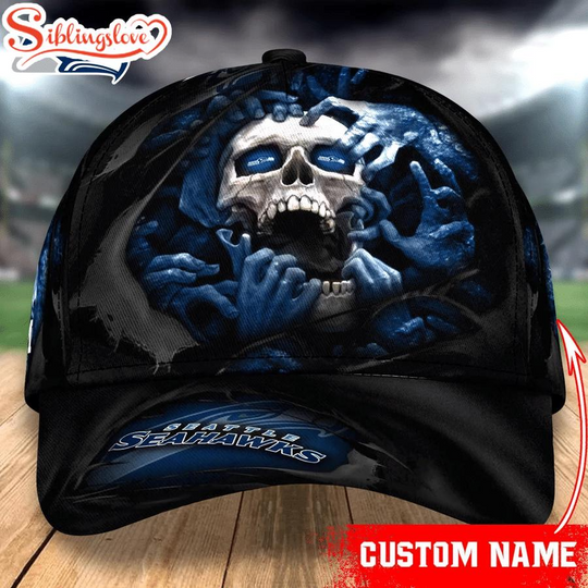 Discover Custom Name Seattle Seahawks football All Over Print Cap Classic Cap