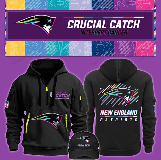 football New England Patriots Quarter Zip Hoodie Nicegift