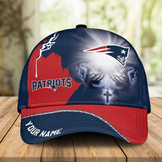 Custom Name New England Patriots football Jesus Hand Cap Gifts For Fans