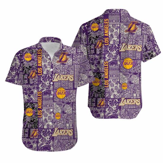 LA Lakerss Basketball Team Hawaiian Shirt Button Down Unisex Adults, Gift for Fan