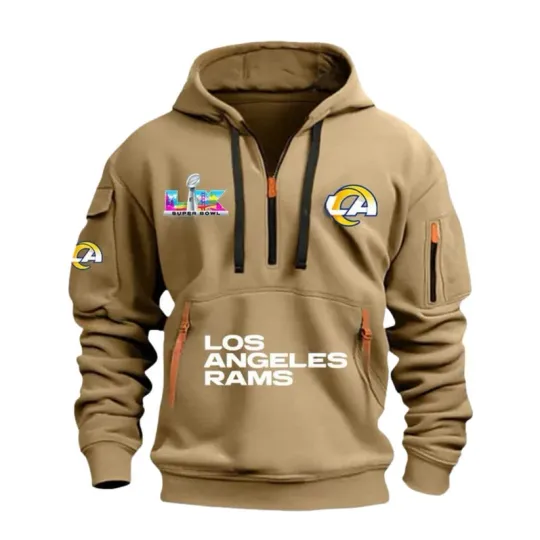 Discover LA Rams Bowl 2026 Quarter Zip Hoodie