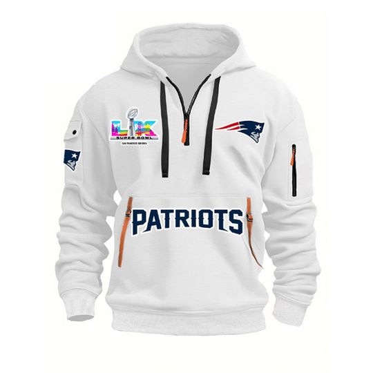Discover Patriots Super Bowl LX Quarter Zip Hoodie