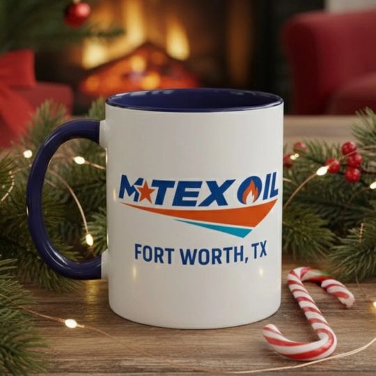 Discover M-Tex Oil Fort Worth Tx Logo Mug Landman Accent Coffee Mug Billy Bob  15oz