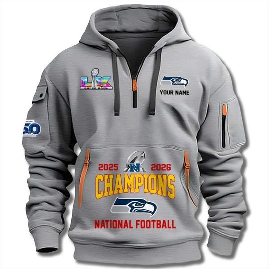 Seahawks 2025 NFC Championship Quarter Zip Hoodie