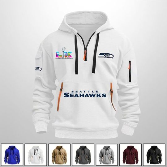 Seahawks 2026 SB LX Hoodie Half Zipper