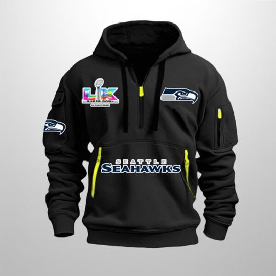 Seahawks SB LX 2026 Hoodie Half Zipper