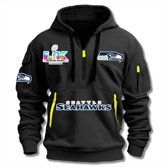 Seattle Seahawk SB LX 2026 Quarter Zip Hoodie