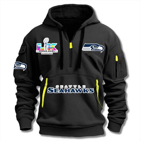 Seahawks SB LX 2026 Quarter Zip Hoodie