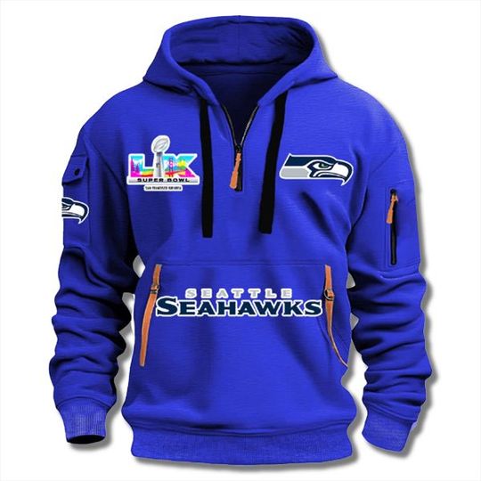 Seahawks SB LX 2026 Quarter Zip Hoodie