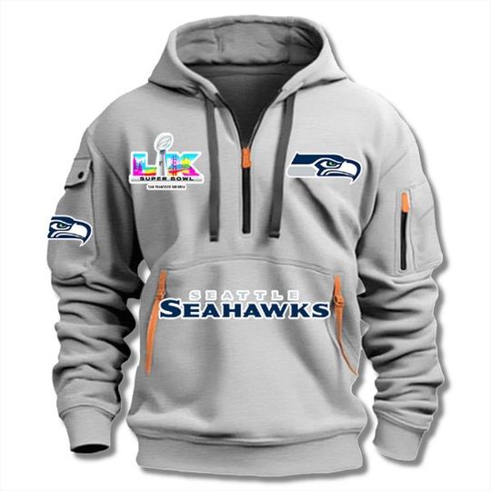 Seahawks SB LX 2026 Quarter Zip Hoodie