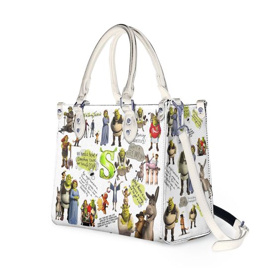 Shrek Leather Handbag, Shrek Cartoon Lovers Gift Bag