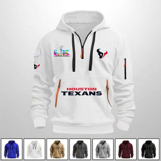 Discover Texans 2026 SB LX Hoodie Half Zipper