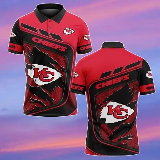 Kansas City Chiefs Personalized Men Polo Shirt