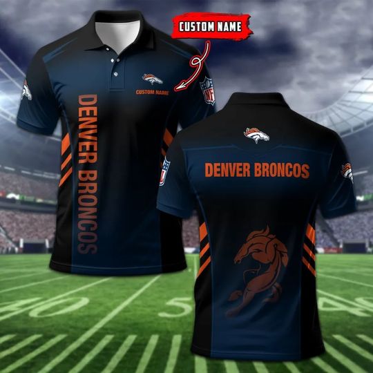 Denver Broncos Personalized Men Polo Shirt